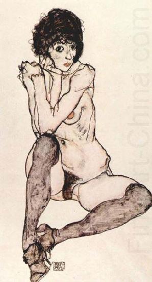 Sitzender weiblicher Akt,, Egon Schiele